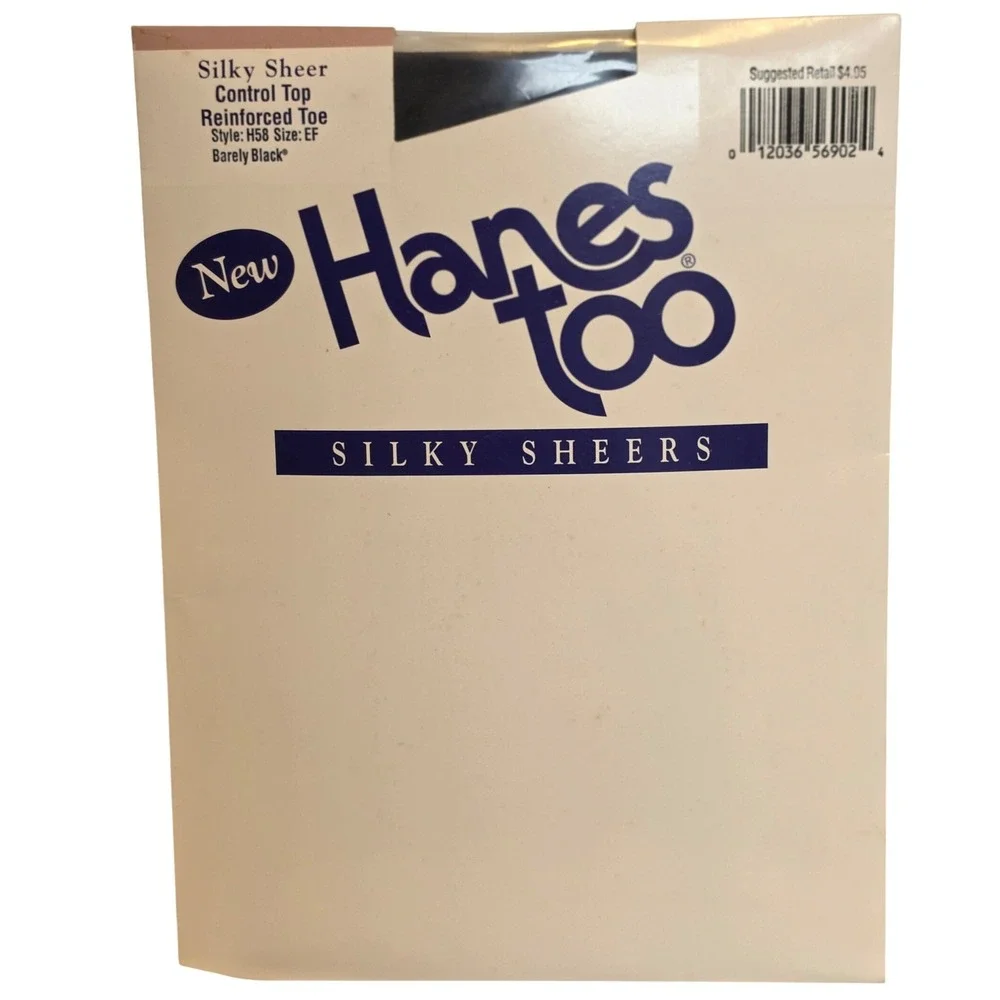 Vintage Hanes Pantyhose Bundle 3pk Silk Reflections ComfortMatters Size EF Black